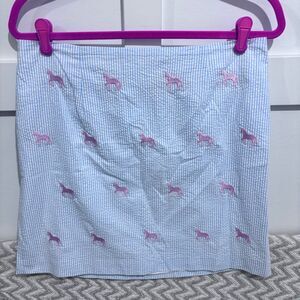 Castaway Ali Skirt Blue Seersucker Pink Pony Horses NWT